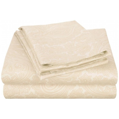Superior Cotton Rich 600 Thread Count Italian Paisley Sheet Set California King-Ivory CR600CKSH IPIV